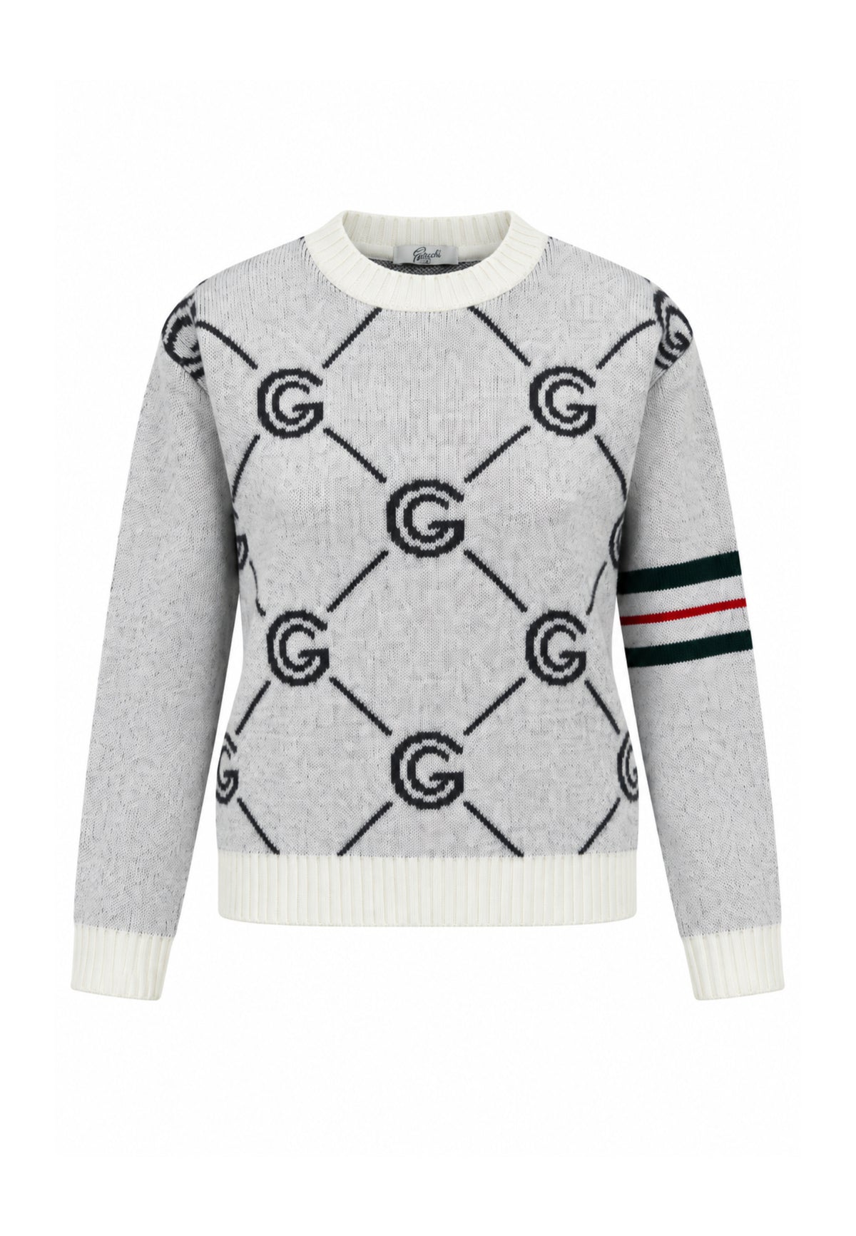 Gabriella Gucci COMPLETO PANNA IN MAGLIA CON MAGLIONE E GONNA LOGATI Bambine e ragazze GK300+GK301.PANNA_