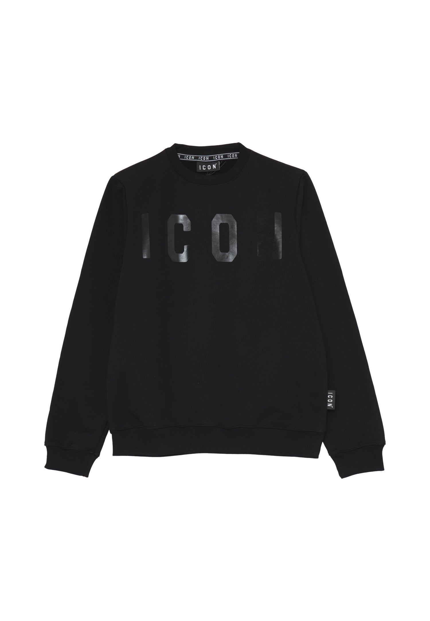 Icon Felpa Nero Bambino In Cotone Girocollo Sportivo AI25