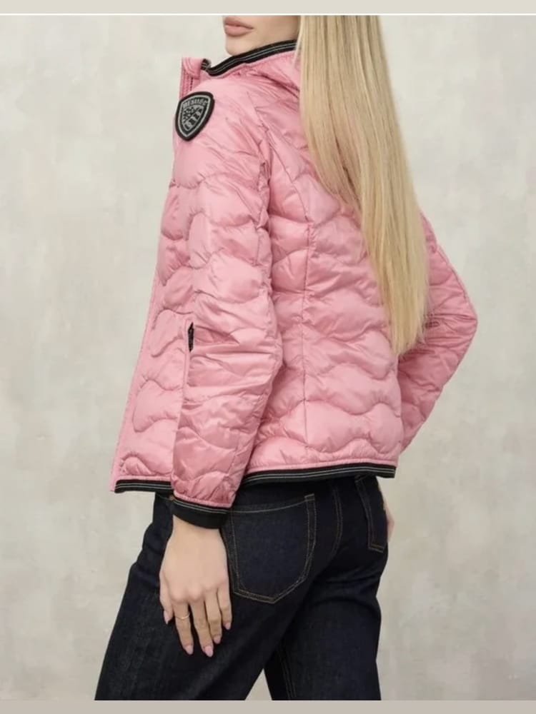 Blauer giubbotto rosa ragazza con logo