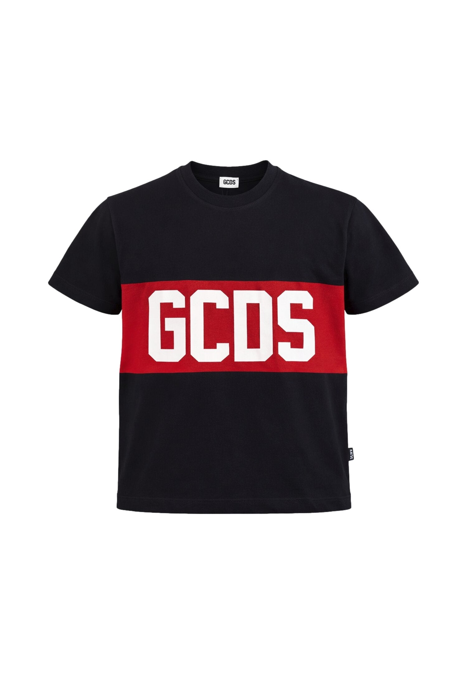 Gcds t-Shirt Nero-Rosso Bambino Ragazzo Girocollo Sportivo In Cotone 745907