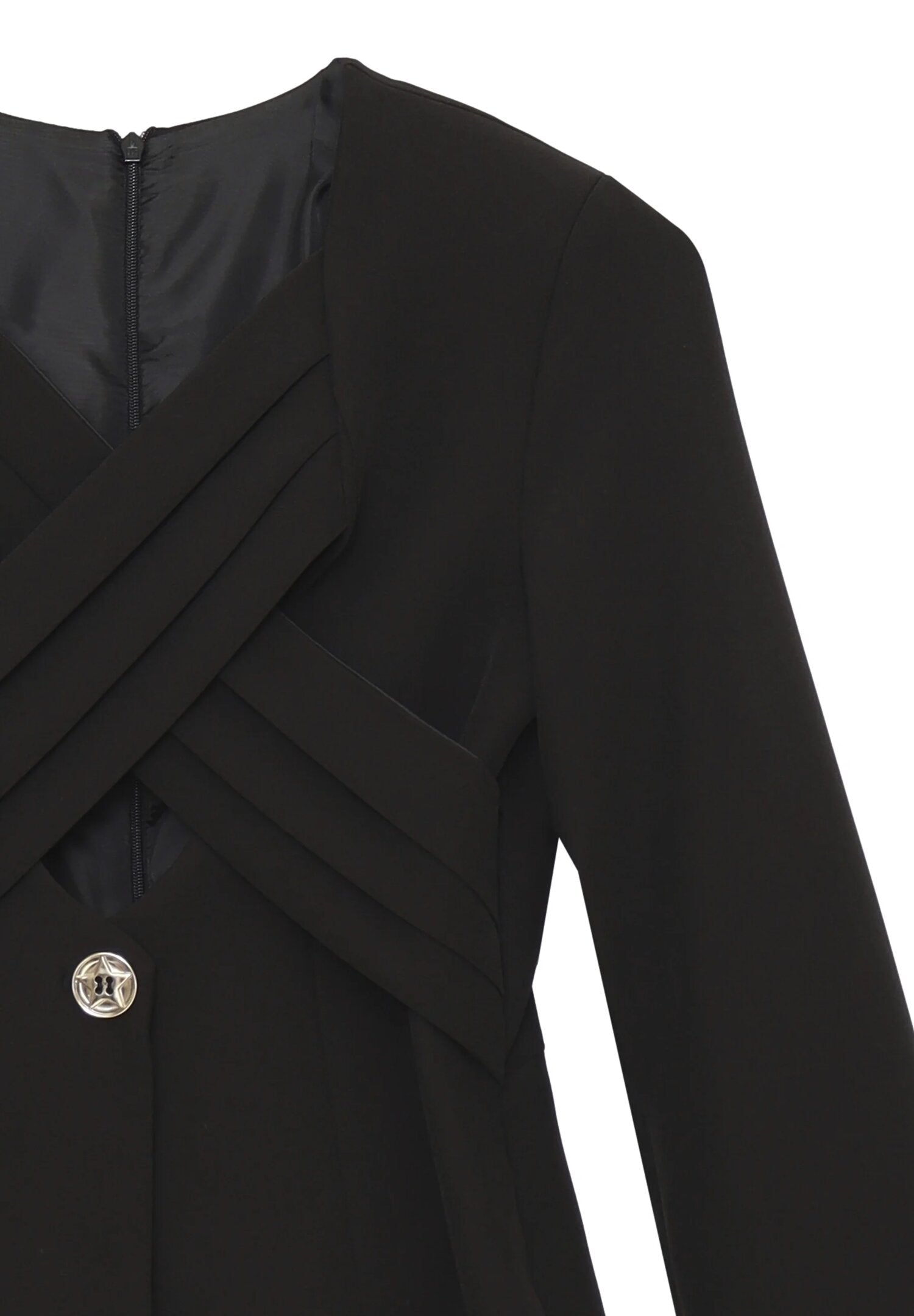 Marc Ellis Tutina Nera Bambina Incrocio In Poliestere Maniche Lunghe Elegante