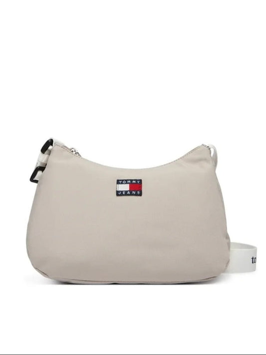 Tommy Jeans borsa crema donna logo sul davanti | Misure:  25 x 18 x 8 cm
