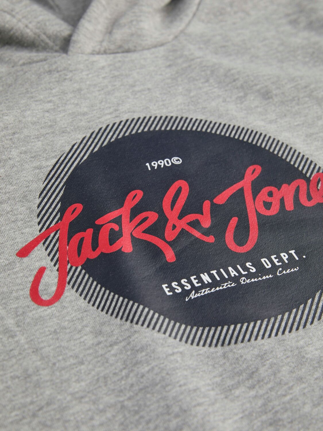 Jack & Jones Junior Felpa Grigia Grafica Bambino In Cotone Con Cappuccio AI25