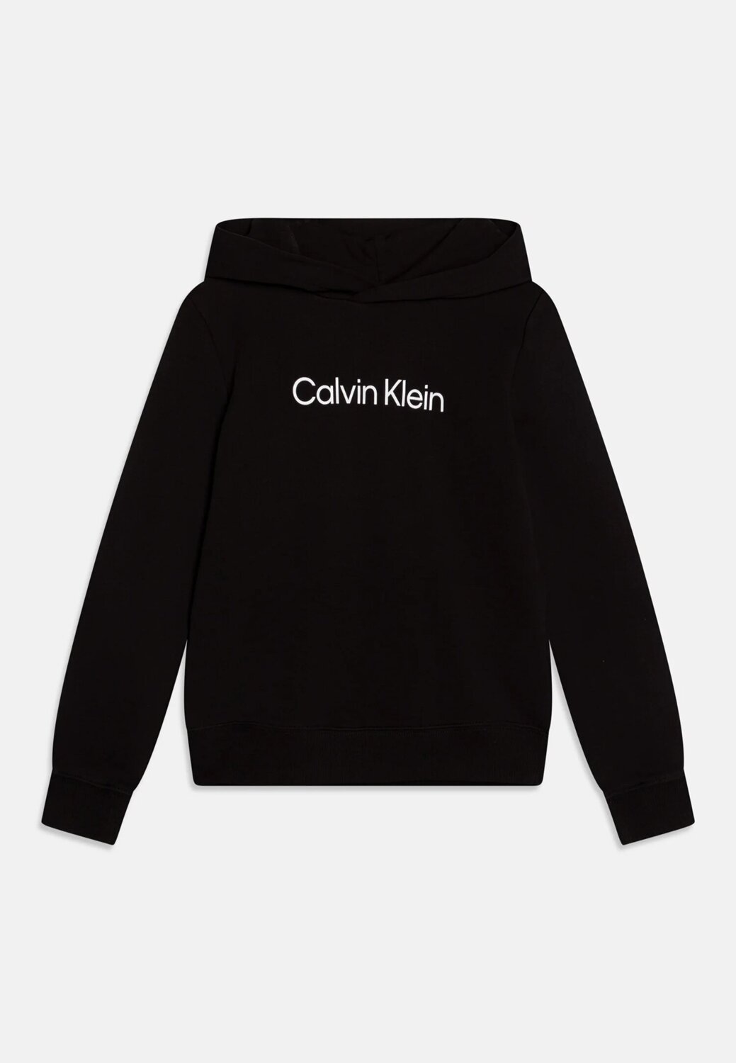 Calvin Klein Felpa Nero Bambino In Cotone Con Cappuccio Sportivo AI25