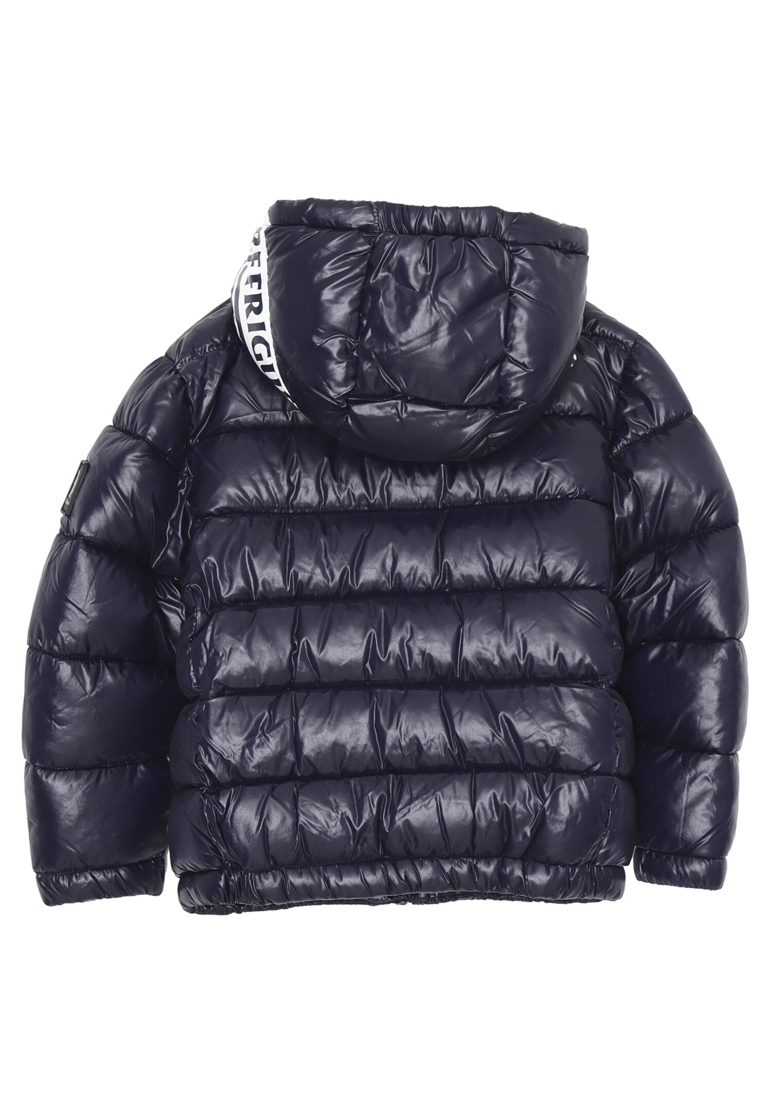Refrigue Giubotto Blu Neonato In Nylon Con Cappuccio Da Passeggio AI25