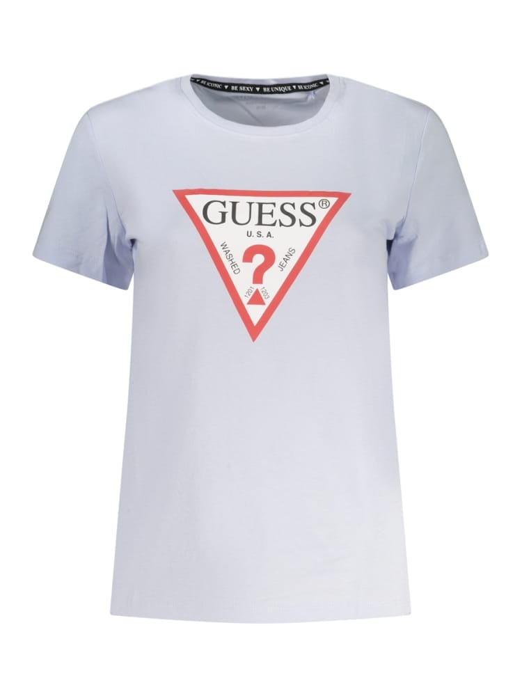 Guess tshirt celeste polvere donna con logo