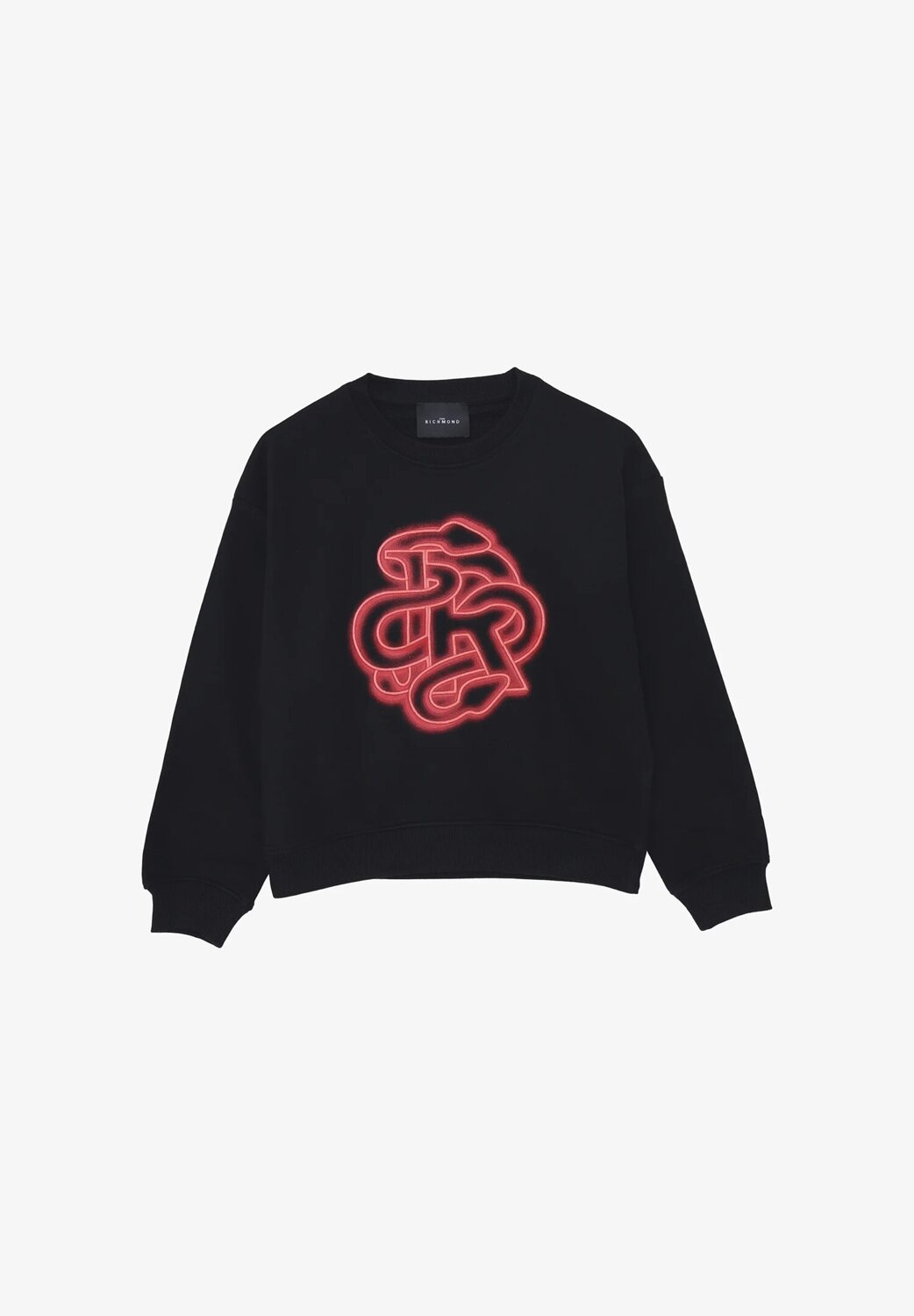 John Richmond felpa ragazzo nera 2-16 anni stampa neon JR