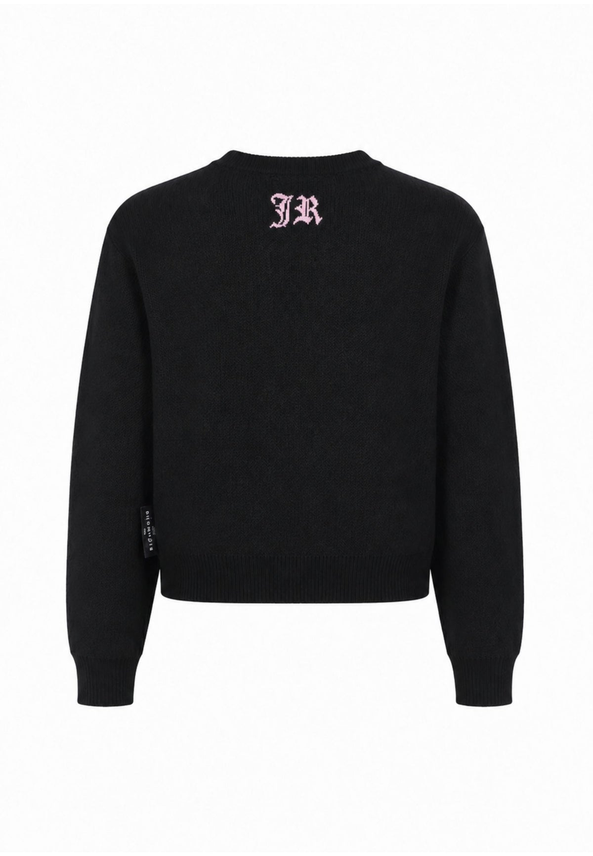 John Richmond maglione nero crop bambina con scritta e strass Bambine e ragazze rga26061ma.ne_