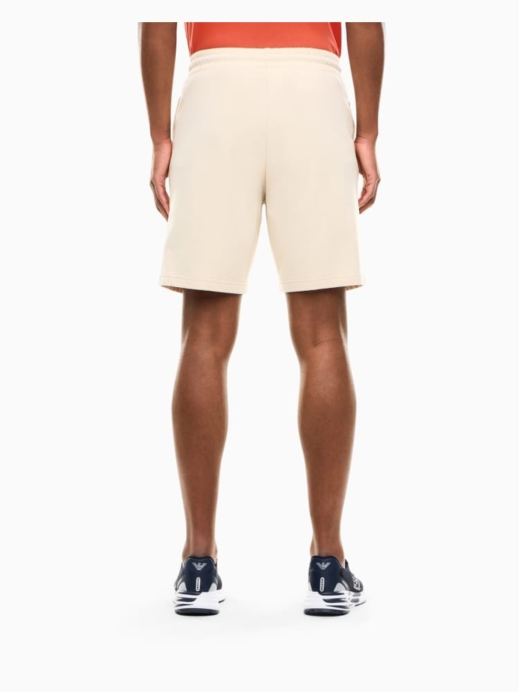 Emporio Armani shorts visibility in puro cotone beige con logo