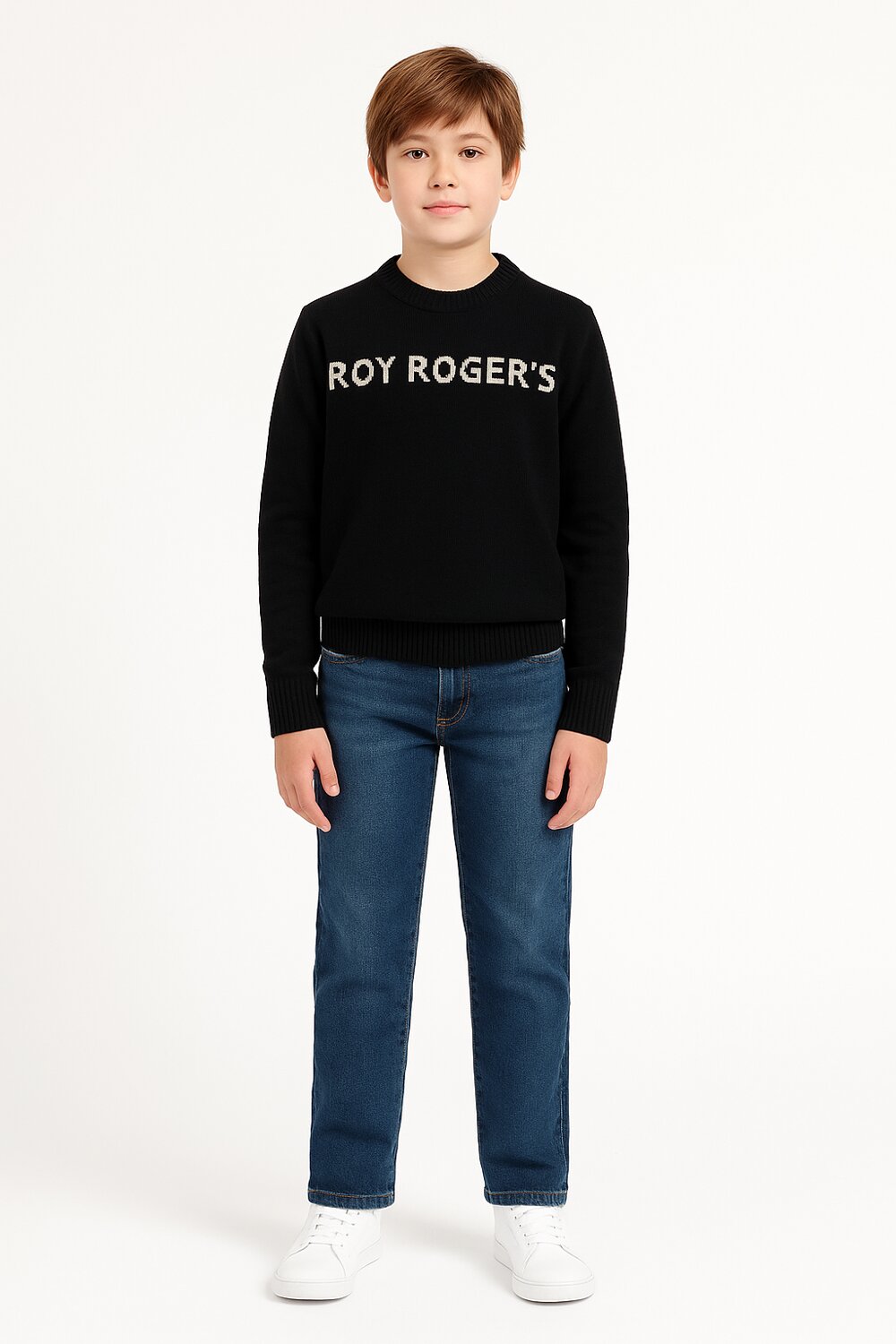 Roy Rogers Maglione Bambina Logo Ricamato - Nero (2-16 Anni)