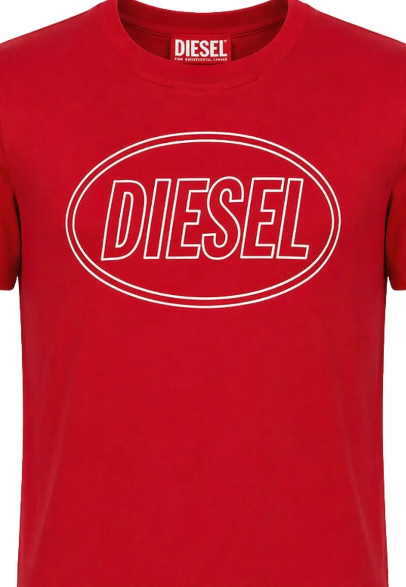 Diesel Tshirt Rossa Con Logo Dentro Cerchio Bambino TCIRCLE OVER_