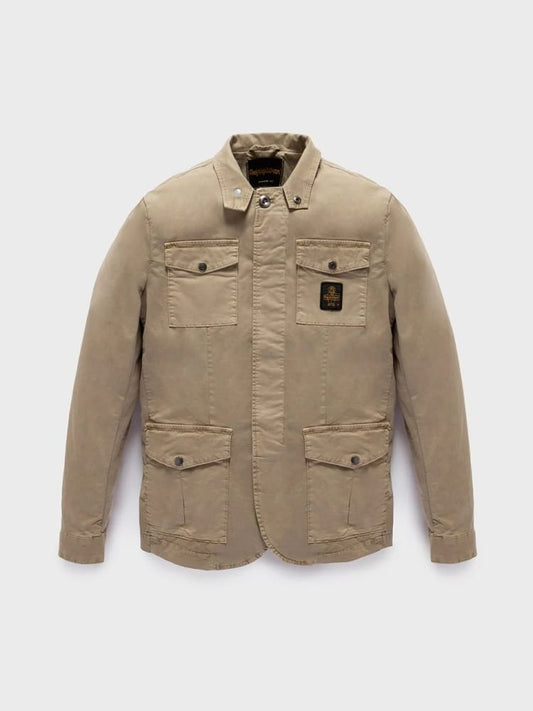 Refrigiwear giubbotto beige uomo mini logo