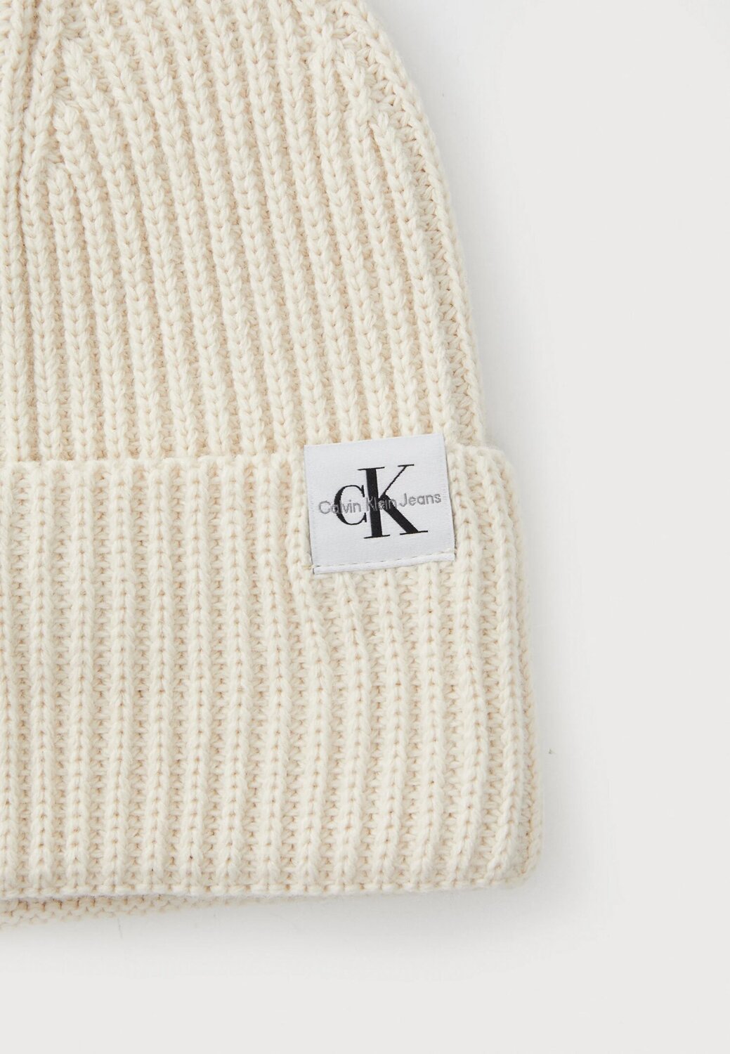 Calvin Klein Cappello Panna Bambino In Lana Cuffia Invernale AI25