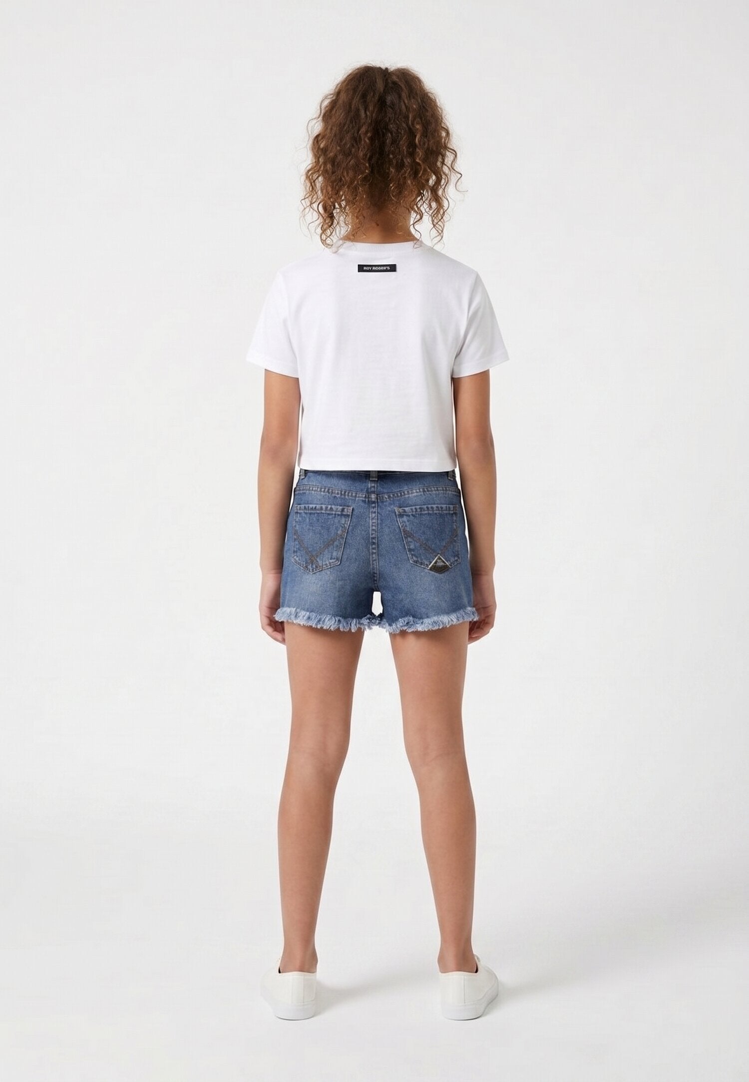 Roy Roger's t-Shirt Corta Bianca Logo Anteriore Roy Bambina RG171_