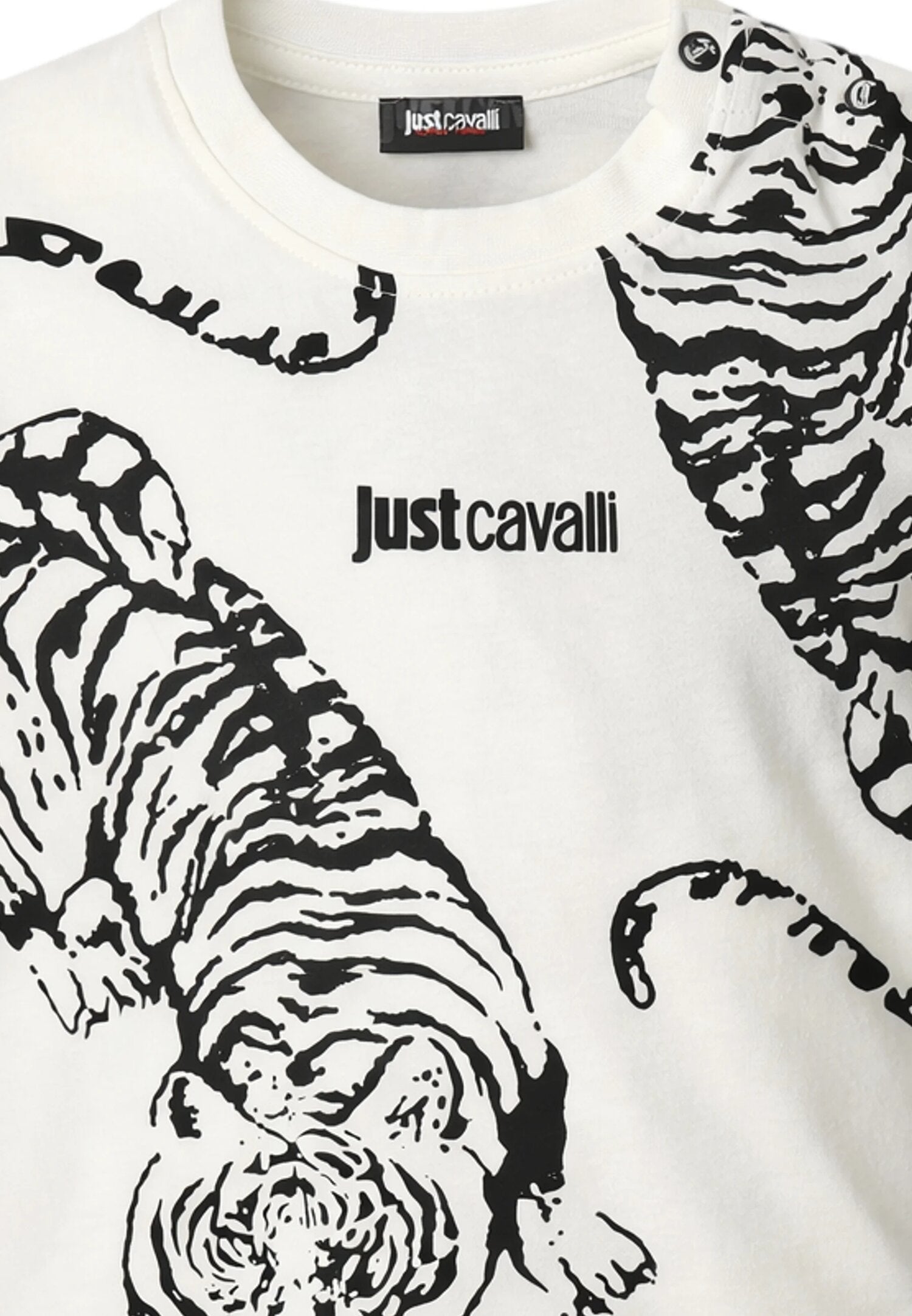 Just Cavalli t-Shirt Bianca Stampa Logo Tigre Neonato JIP26130TS_