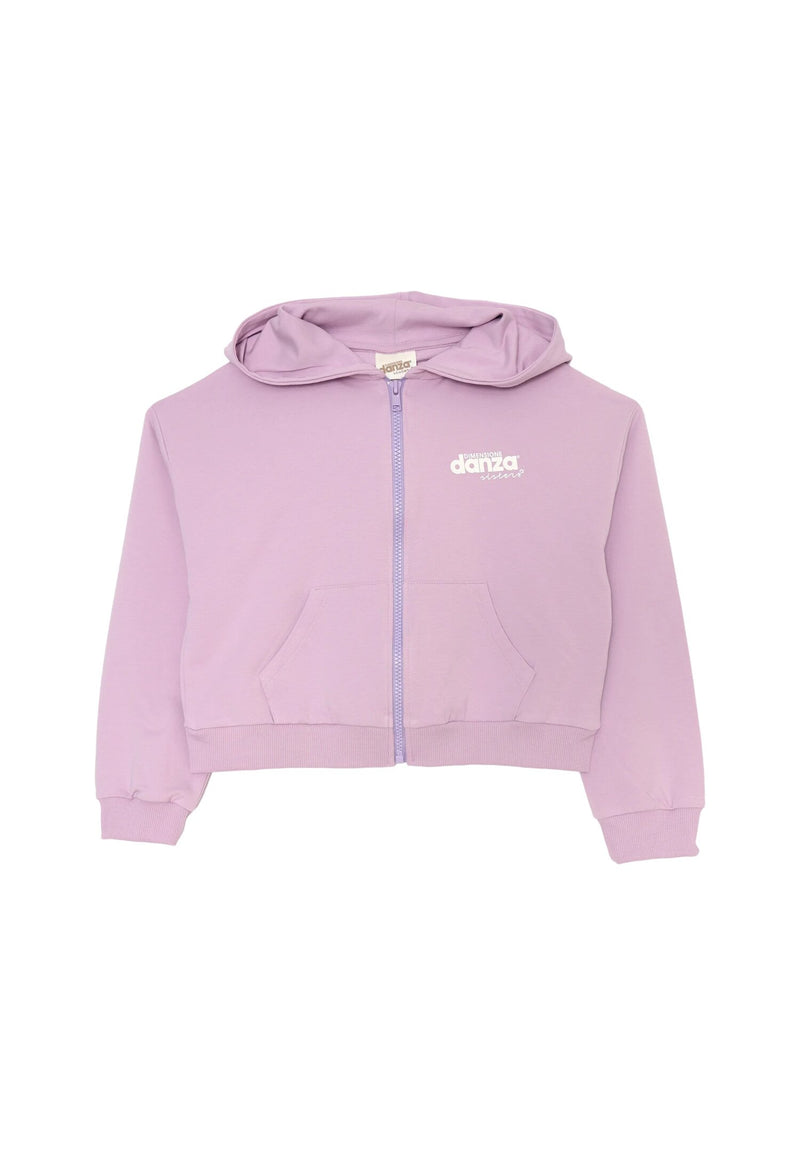 Size Dance tracksuit girls lilac 2-16 years hooded crop sweatshirt - LILAC | CammarataMode