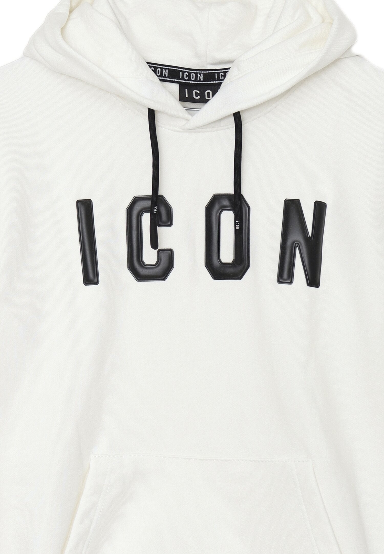 Icon Felpa Bianco Bambino In Cotone Con Cappuccio Passeggio AI25