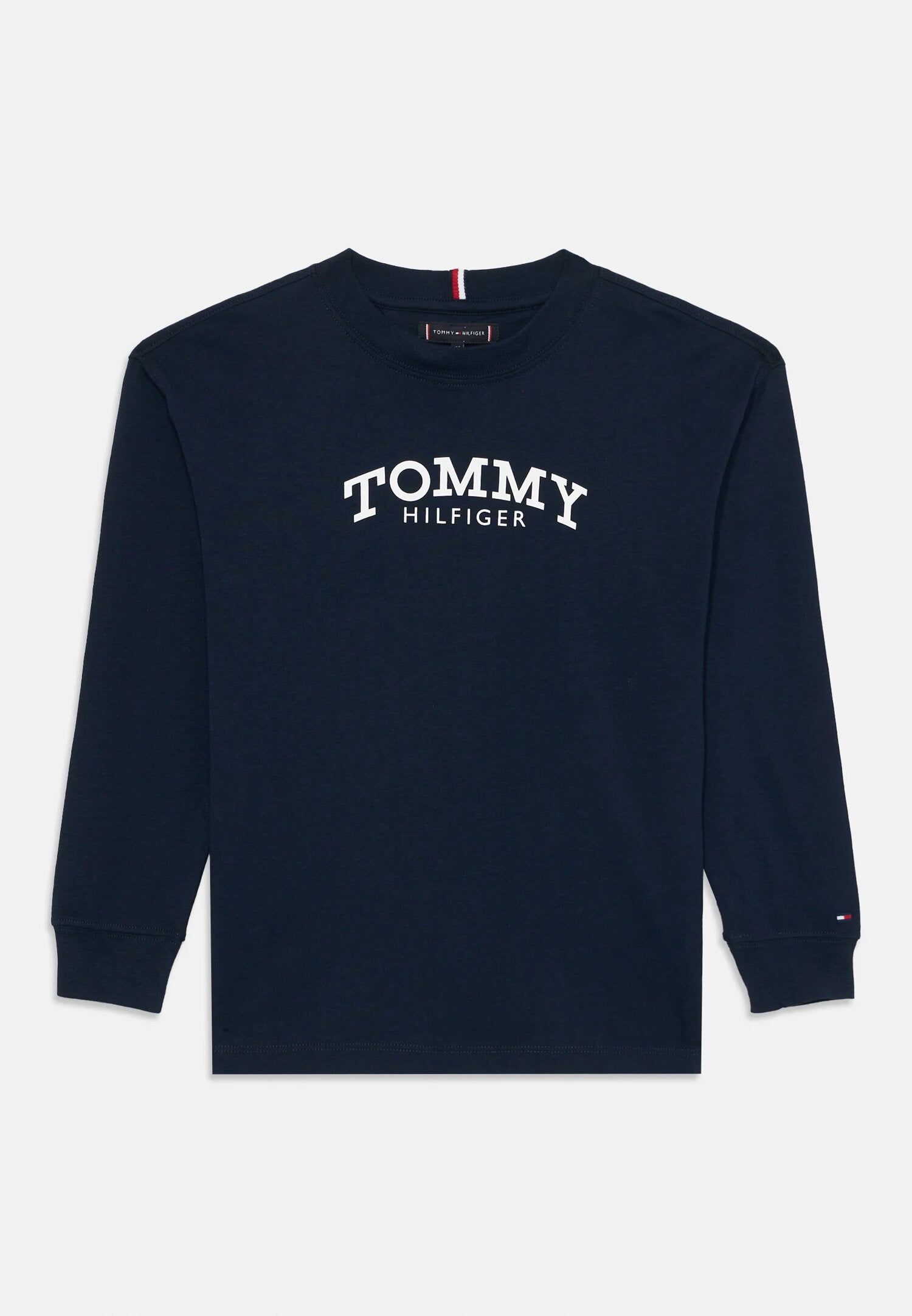 Tommy Hilfiger Tshirt Ragazzo Blu Maniche Lunghe Scuola PE26