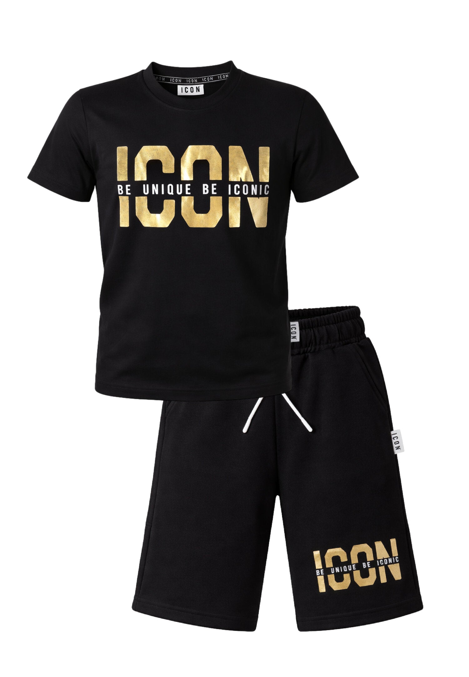 Icon Completo Nero Logo Gold Bambino Bambino IBKS001161+1160_