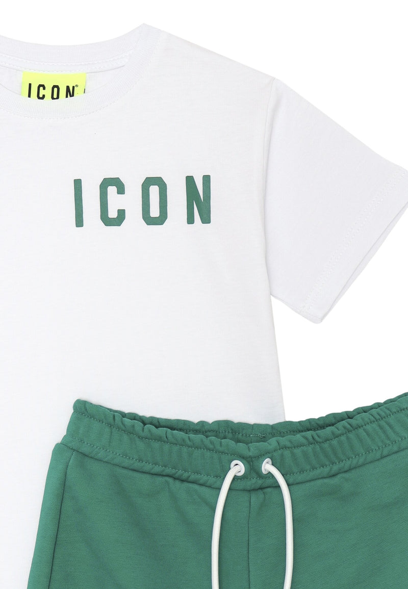 ICON complete green baby 12 months 4 years cotton white print - GREEN | CammarataMode