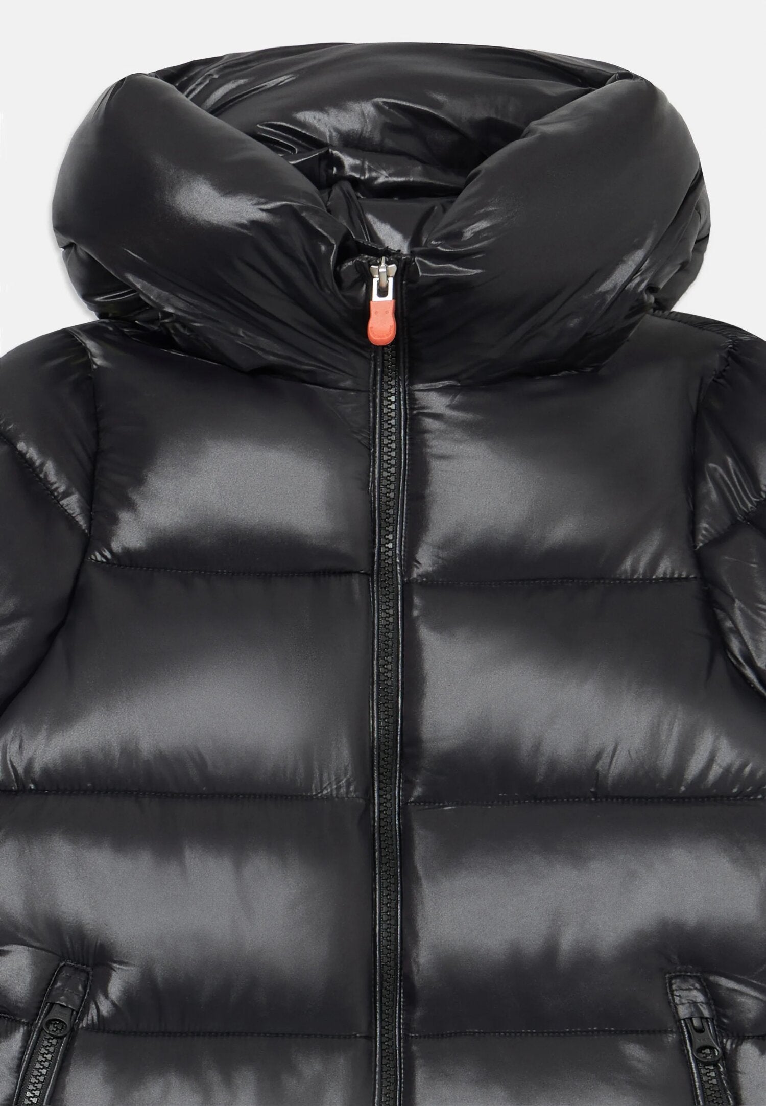 Save The Duck Giubbotto Nero Bambina In Nylon Con Cappuccio Invernale AI25