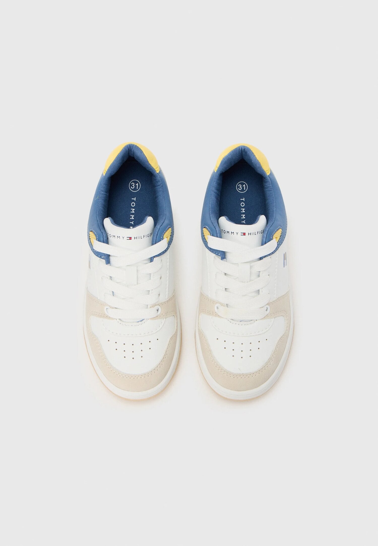 Tommy Hilfiger Scarpe Bianche Bambino Chiusura Lacci Quotidiano In Ecopelle 2