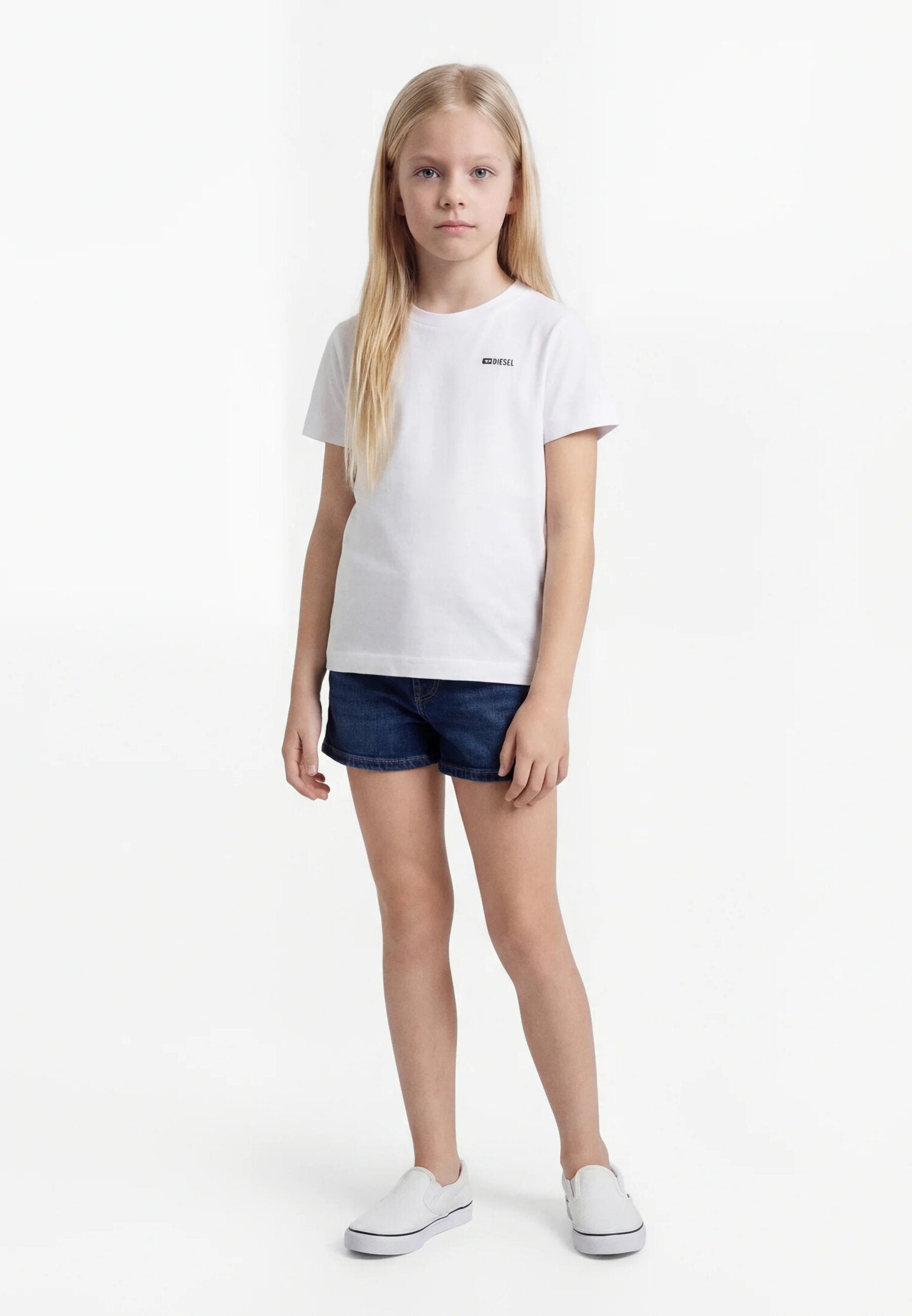 Diesel Tshirt Bianca Con Logo Metallizzato Bambino TADJUSTMET