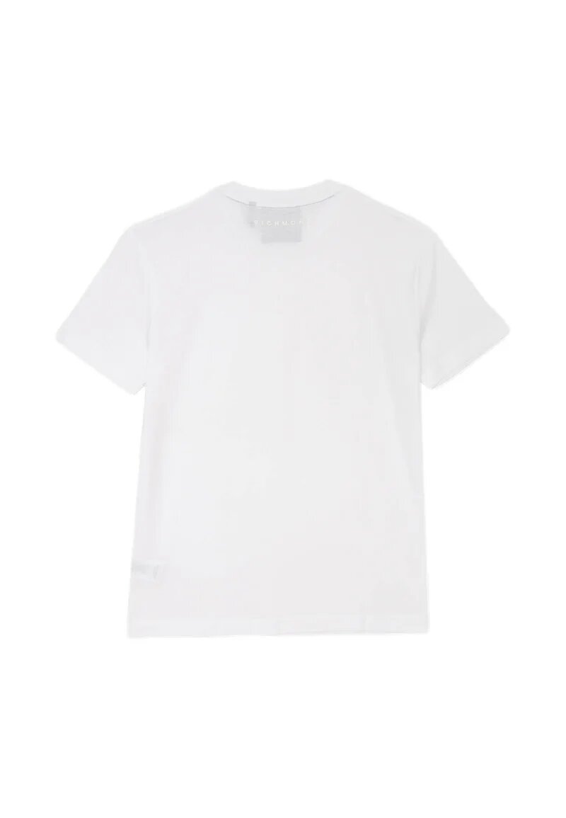 John Richmond T Shirt Bianca Uomo In Jersey Maniche Corte Quotidiano AI25