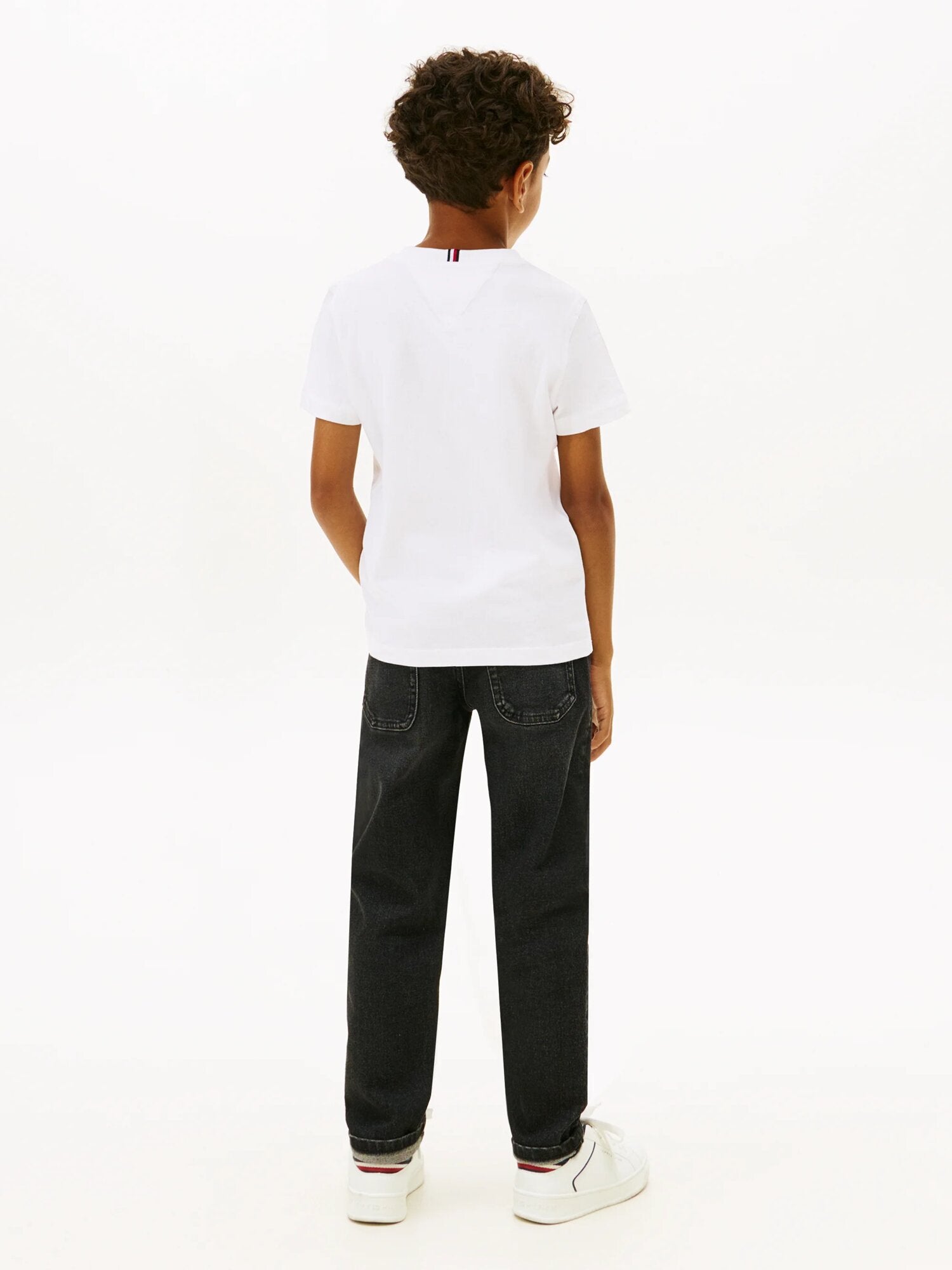 Tommy Hilfiger Tshirt Bianca Bambino In Jersey Maniche Corte Quotidiano PE26