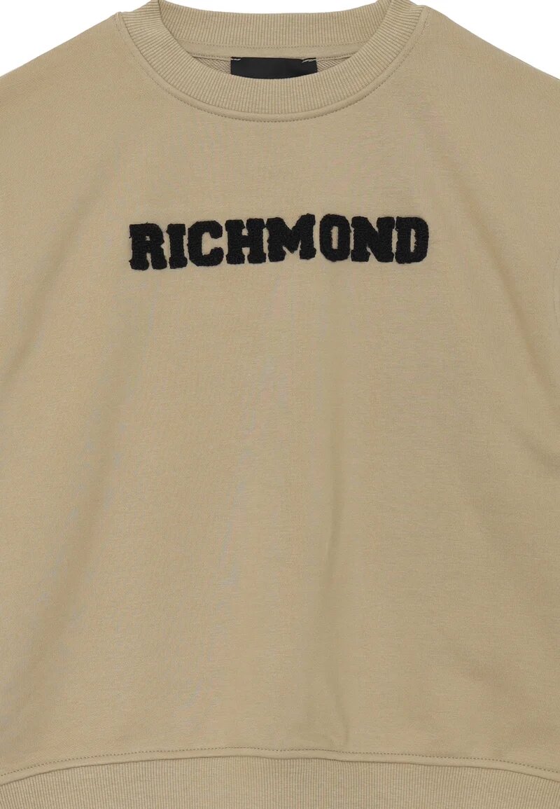 John Richmond Felpa Beige Bambino In Cotone Girocollo Sportivo AI25
