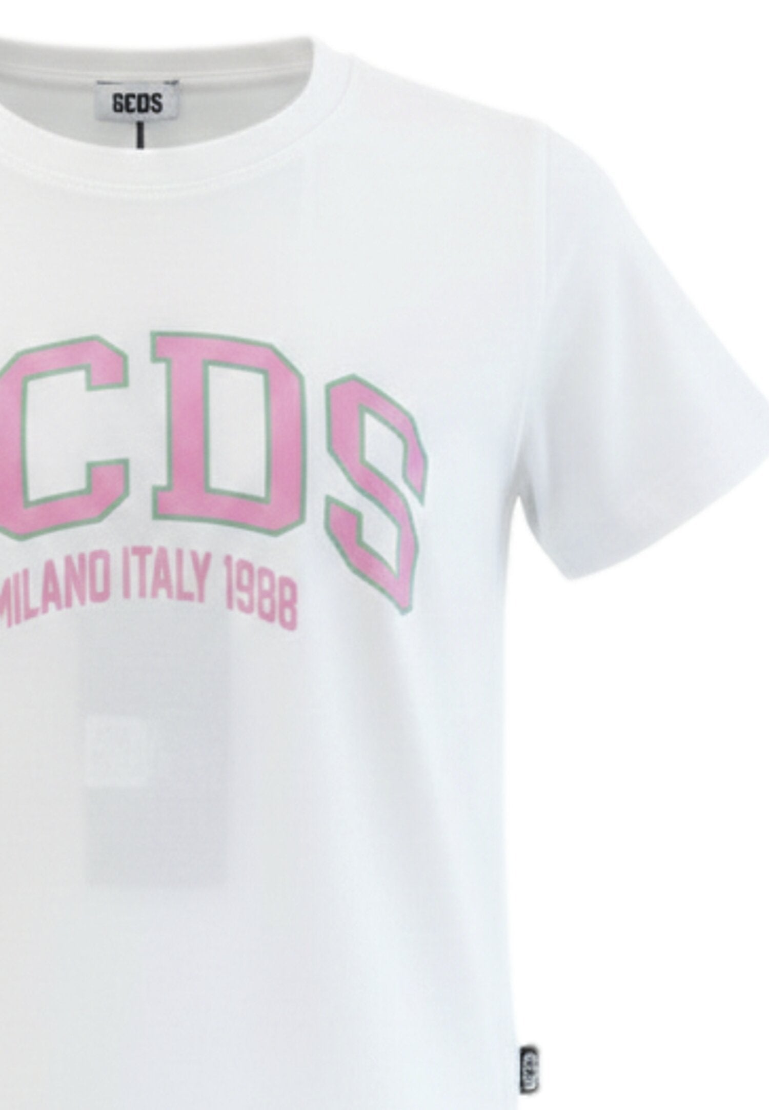 Gcds Tshirt Bianca Bambina Girocollo Estivo In Cotone 746237_