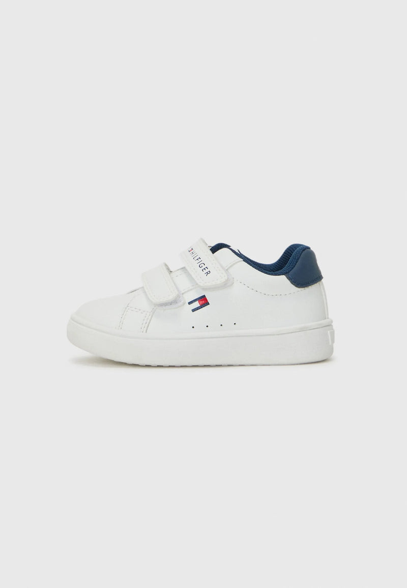 Tommy Hilfiger sneakers basse bambino unisex bianche estive velcro - BIANCO | CammarataMode