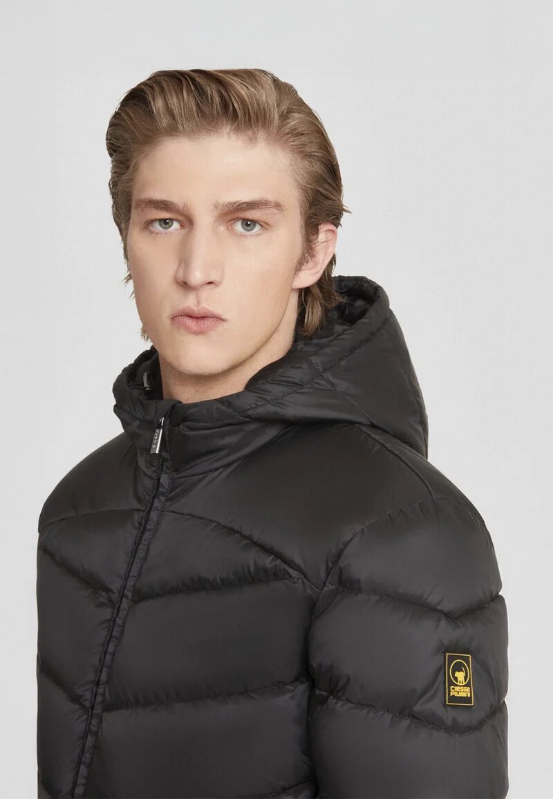 Ciesse Piumini Giubbotto Nero Uomo In Nylon Con Cappuccio Invernale AI25