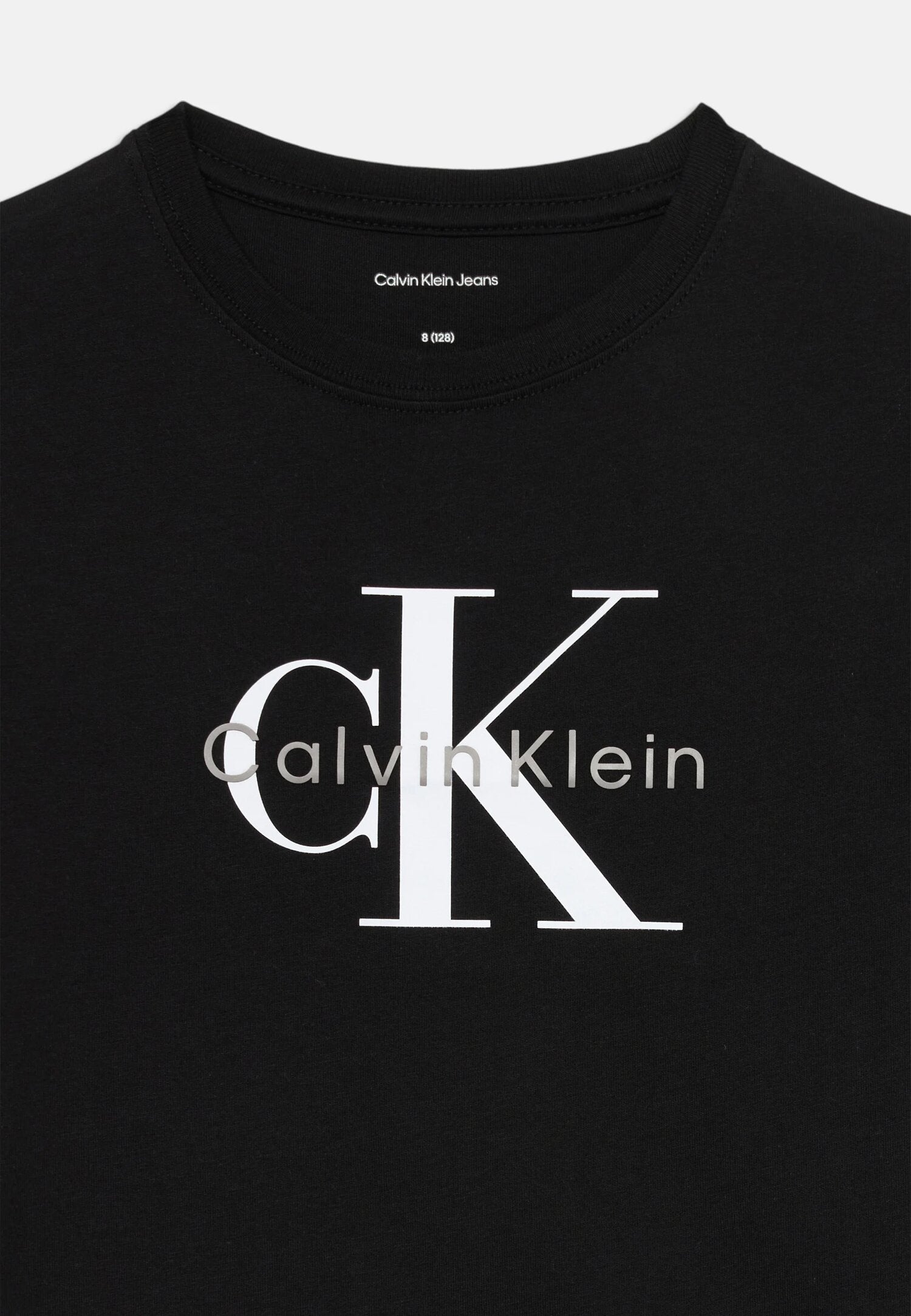 Calvin Klein Tshirt Nera Bambino In Jersey Maniche Corte Sportivo PE26