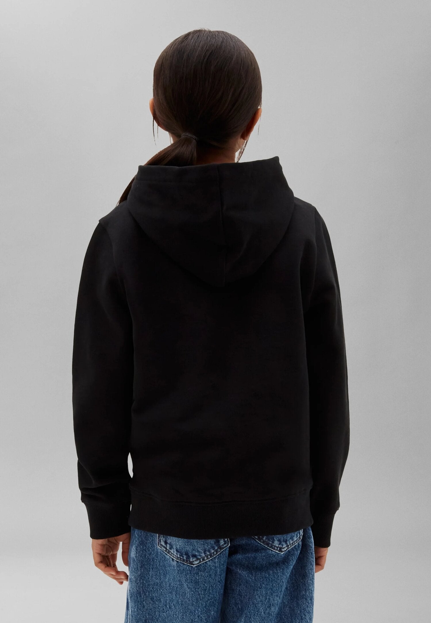 Calvin Klein Felpa Nera Con Capuccio Logo Ck Bambino LV1CKTJB08BEH_