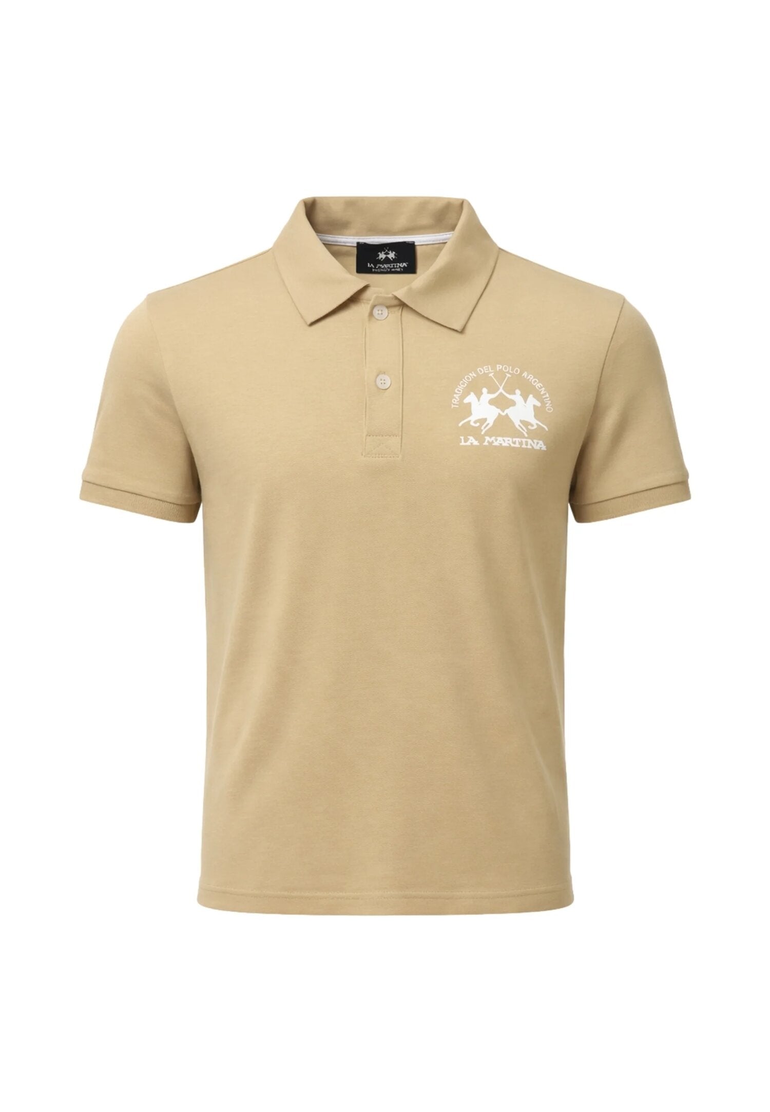 La Martina Completo Con Polo Beige e Logo Bianco Bambino MAB0037_