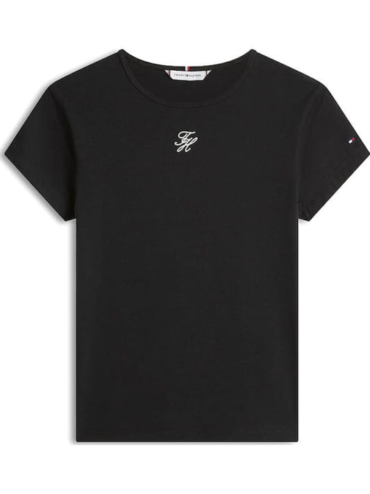 Tommy Hilfiger tshirt nera donna mini logo