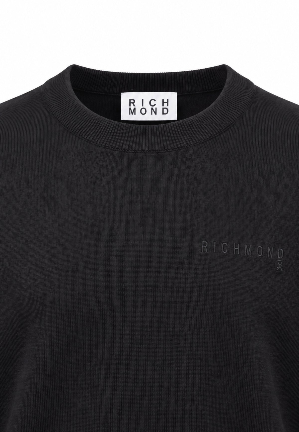 John Richmond maglia NERO IN LANA RASATA CON MINI LOGO Uomo uma26169ma.ne_
