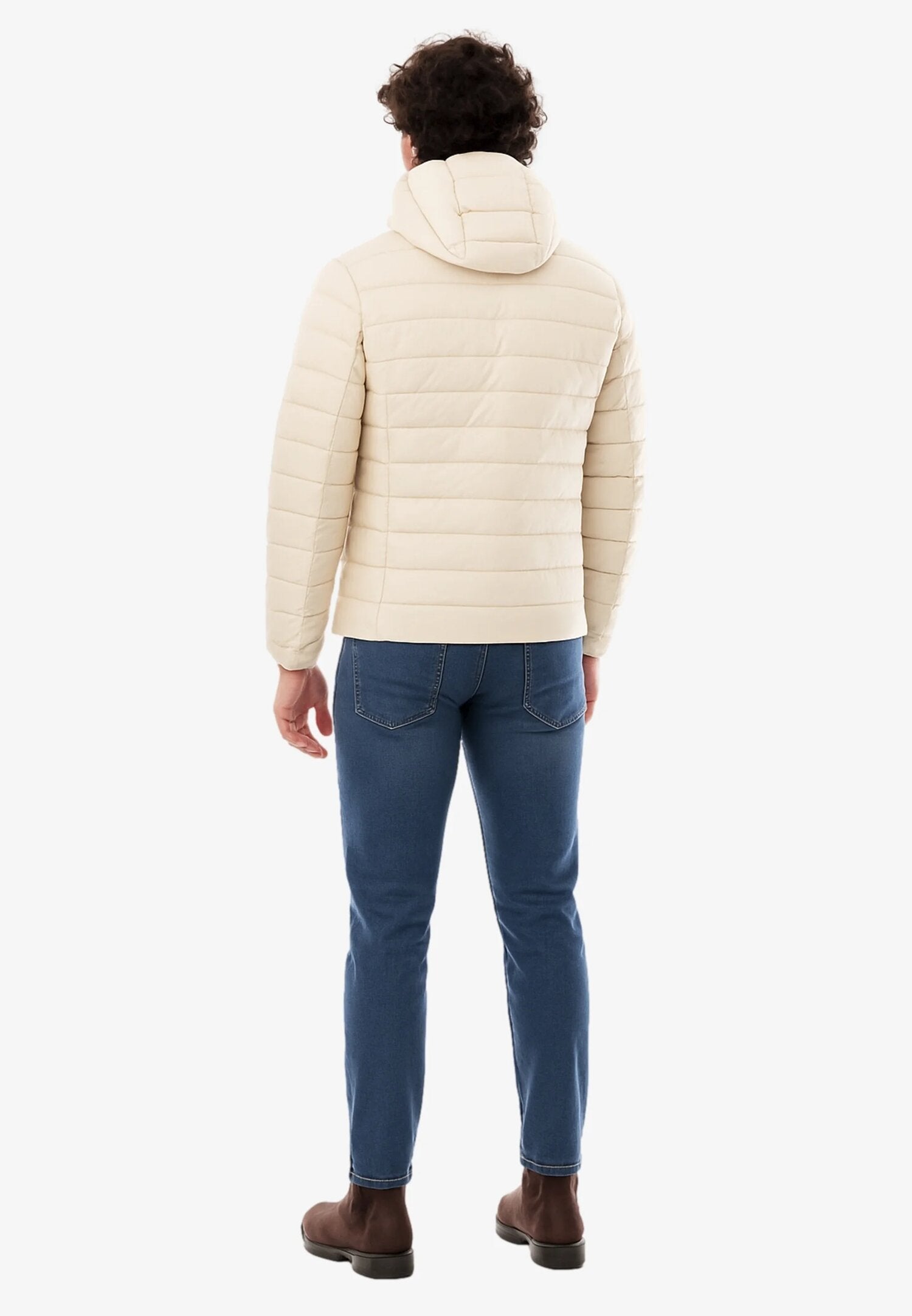 Refrigiwear Giubotto Beige Uomo Bomber In Nylon Con Cappuccio Sportivo AI25