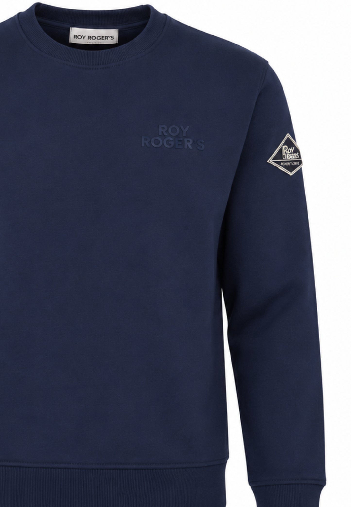 Roy Roger's felpa blu a girocollo con logo gommato piccola Bambini e ragazzi rz486/00.bluscur_