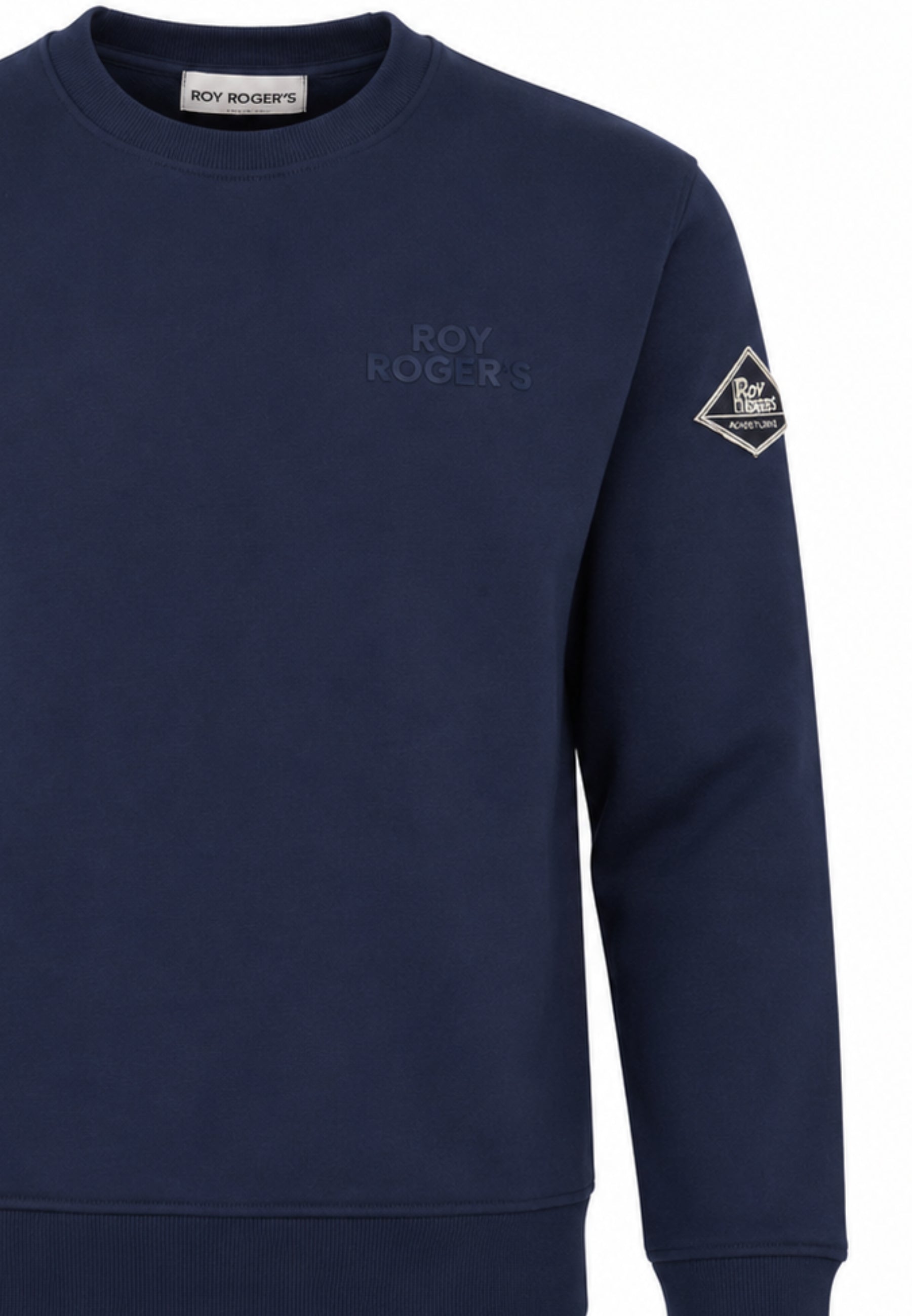 Roy Roger's felpa blu a girocollo con logo gommato piccola Bambini e ragazzi rz486/00.bluscur_