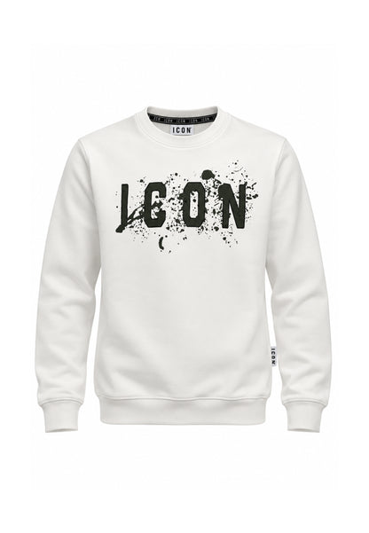 ICON FELPA PANNA A GIROCOLLO LOGO SPRUZZO Bambini e ragazzi ibsw001373.panna_