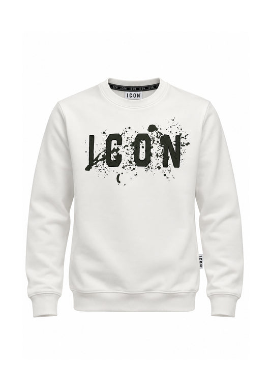 ICON FELPA PANNA A GIROCOLLO LOGO SPRUZZO Bambini e ragazzi ibsw001373.panna_