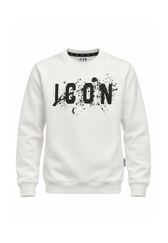 ICON FELPA PANNA A GIROCOLLO LOGO SPRUZZO Bambini e ragazzi ibsw001373.panna_