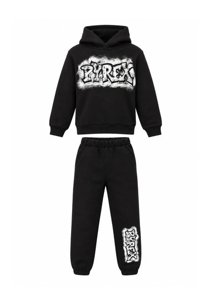 Pyrex COMPLETO NERO CON LOGO GRAFFITI Bambini e ragazzi 26IPK46220.NE_