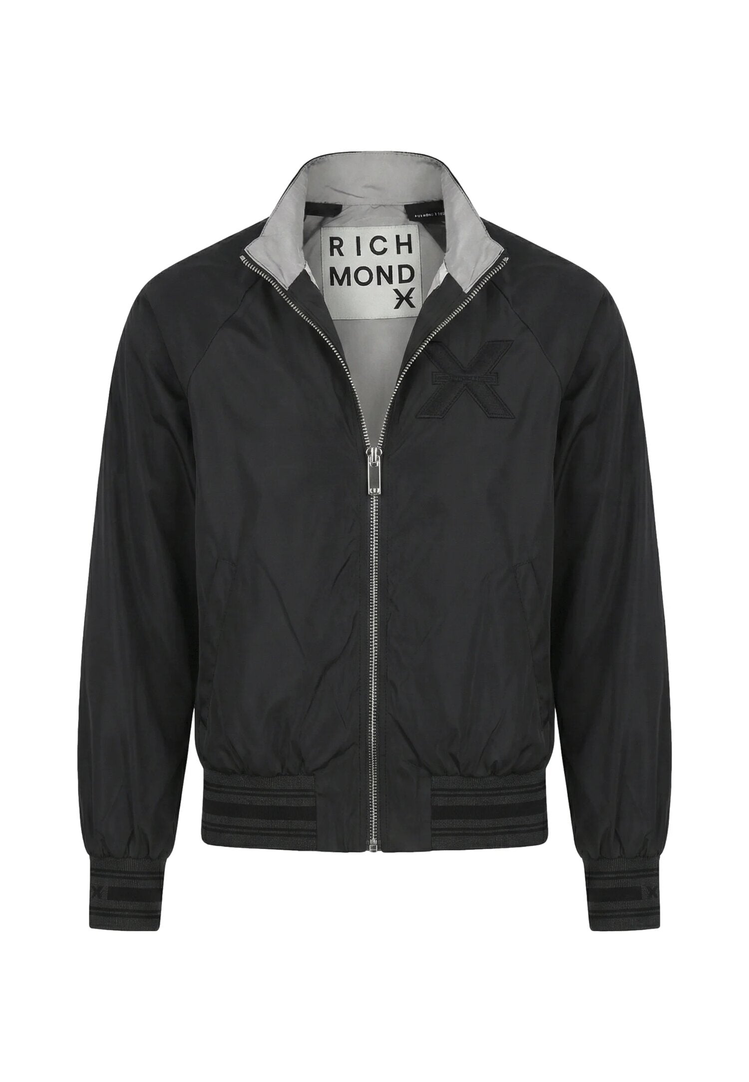 John Richmond Giubbotto Antivento a Collo Alto Nero Uomo UMP26006GB_