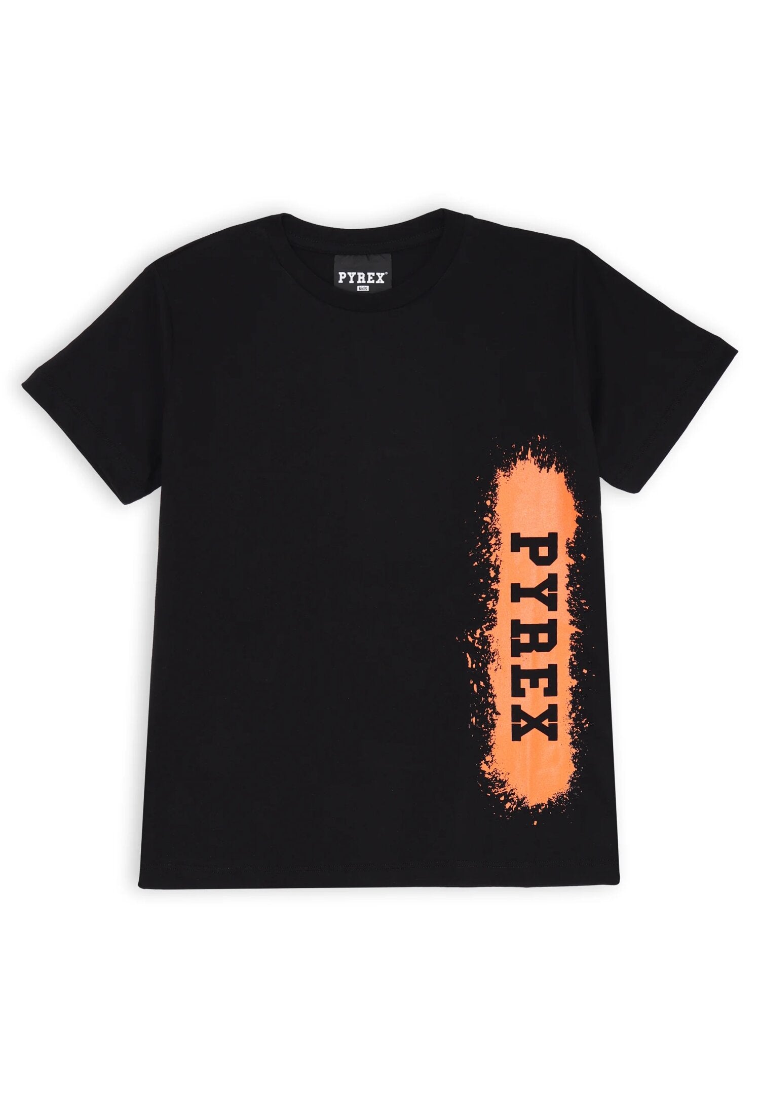 Pyrex black set with orange print in cotton for children summer 2025 | CammarataMode