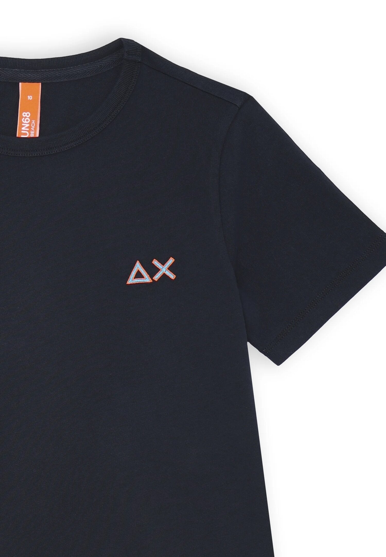 T-shirt blu bambino Sun68 manica corta logo discreto cotone estivo | CammarataMode