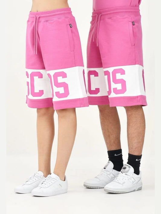 Gcds shorts fucsia donna maxi logo