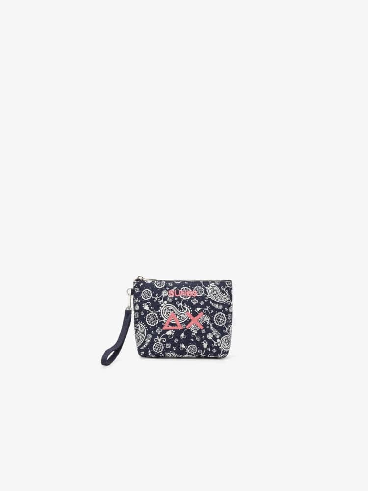Sun68 pochette blu navy donna logo all over